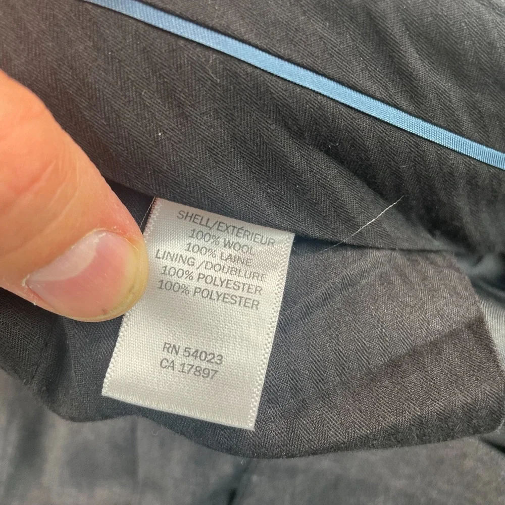 Banana Republic‎ Dress Pants Men 38x32 Grey 100% Wool Tailored Fit Straight Leg